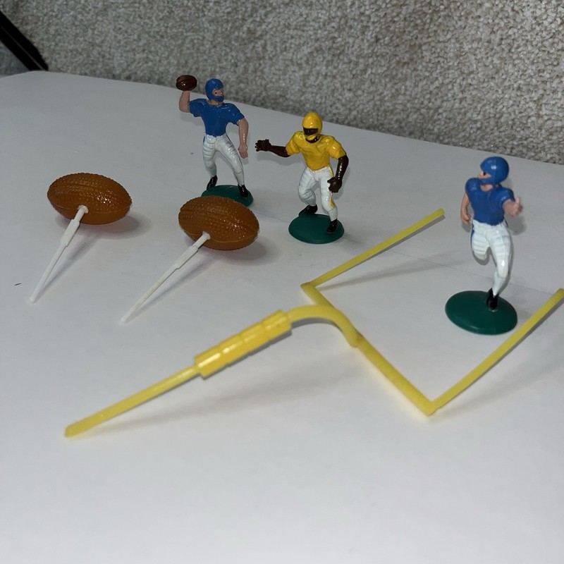Vintage 6 Piece Football Player Cake Decorations