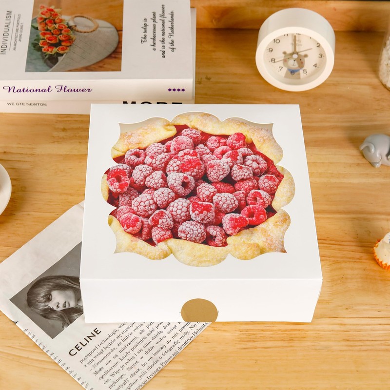 20 Pack Pie Boxes for 9 Inch Pie 9x9x3 in Bakery Boxes with Window Strawberry... gallery