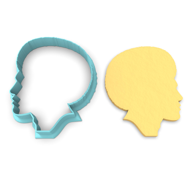 Afro Man Cookie Cutter Outline #2 | African Hair Hairstyle Fro Curly Curl Black gallery