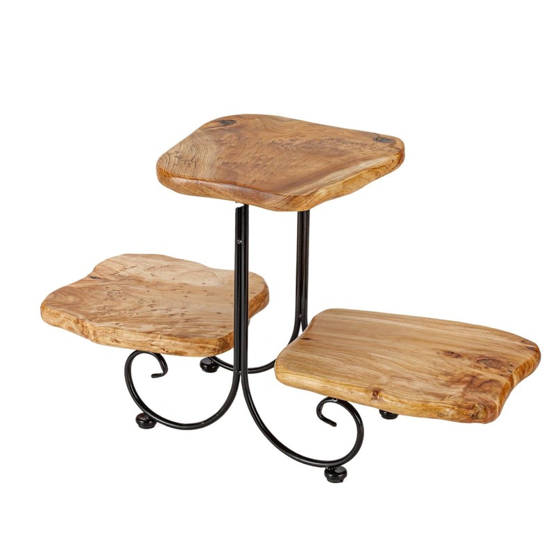 THY Collectibles 3-Tier Wooden Cake Display Stand Tiered Decor Tray Rustic…