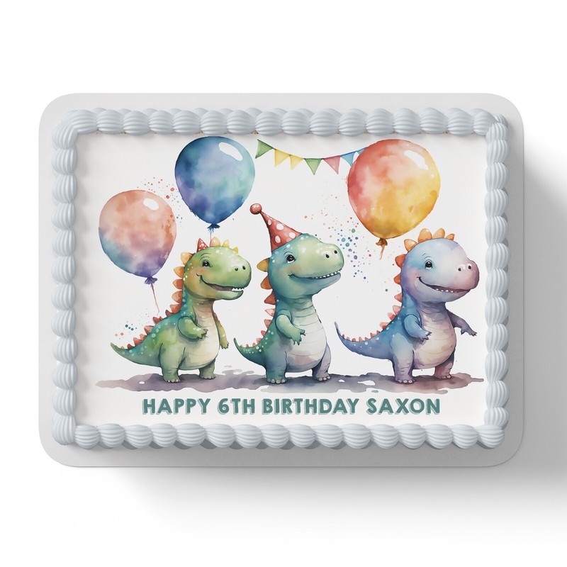 Dinosaur Dinosaurs Personalised Edible Icing Cake Topper
