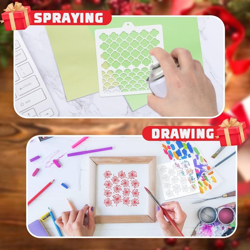 36 PCS Cookie Stencil, Royal Icing Cookie Cake Stencils Reusable Pattern Airbrus gallery