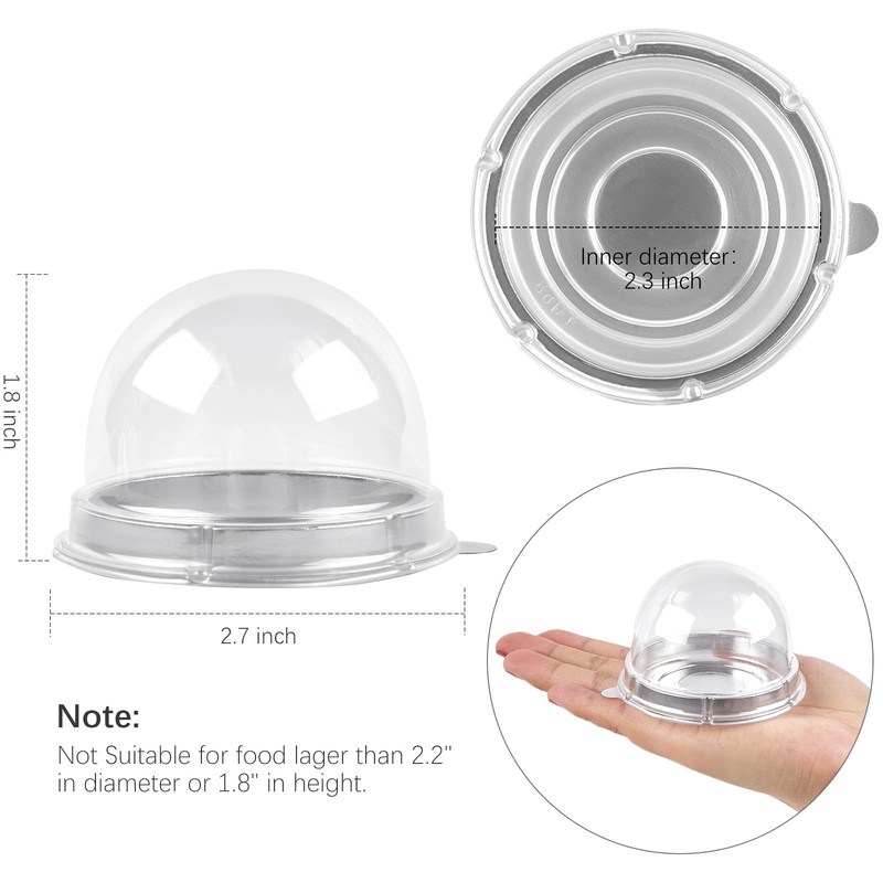 Mini Dessert Containers with Dome Lids, 100Pcs Clear Plastic Individual Ore C... gallery