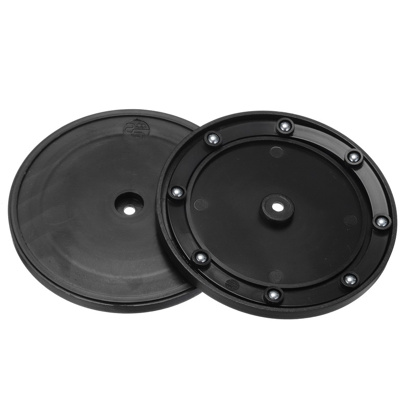 4.1" Rotating Swivel Stand Steel Ball Lazy Susan 0.39" Black Rubber Ring 2Pcs