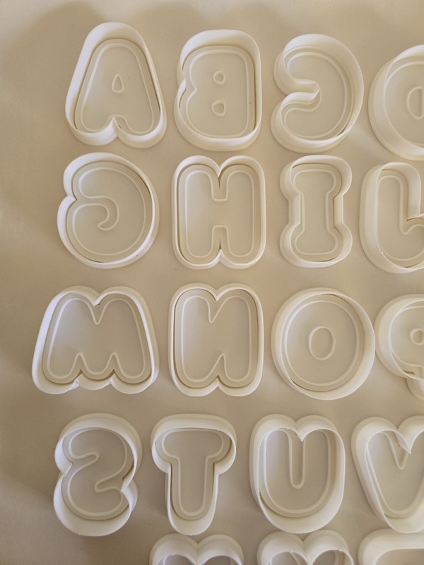 Alphabet Theme 3D Printed Stamp and Cutter Set for cookies and playdoh gallery