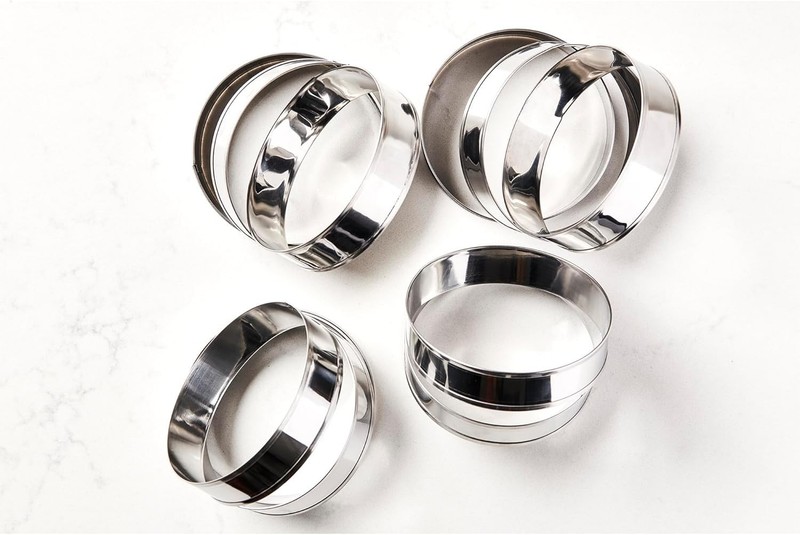 Baking Company English Muffin Rings, Stainless Steel, Round Set Of 12 For Cookin gallery