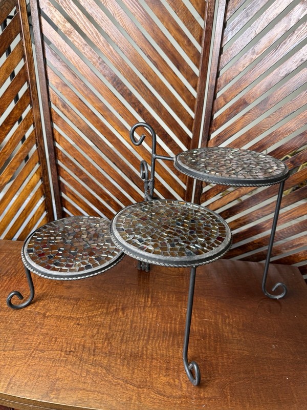 Mosaic 3 Tier Foldable Stand Stacking Cake Or Plant Stand