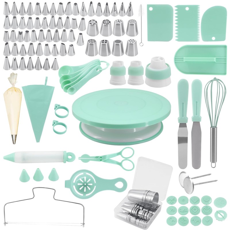 137 Pcs Cake Decorating Kit, Cake Decorating Set with Cake Turntable, Cake De...