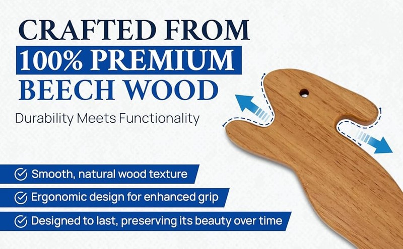 RUBARK Beech Wood Oven Rack Puller - Push Pull Tool with Long Handle for Air gallery