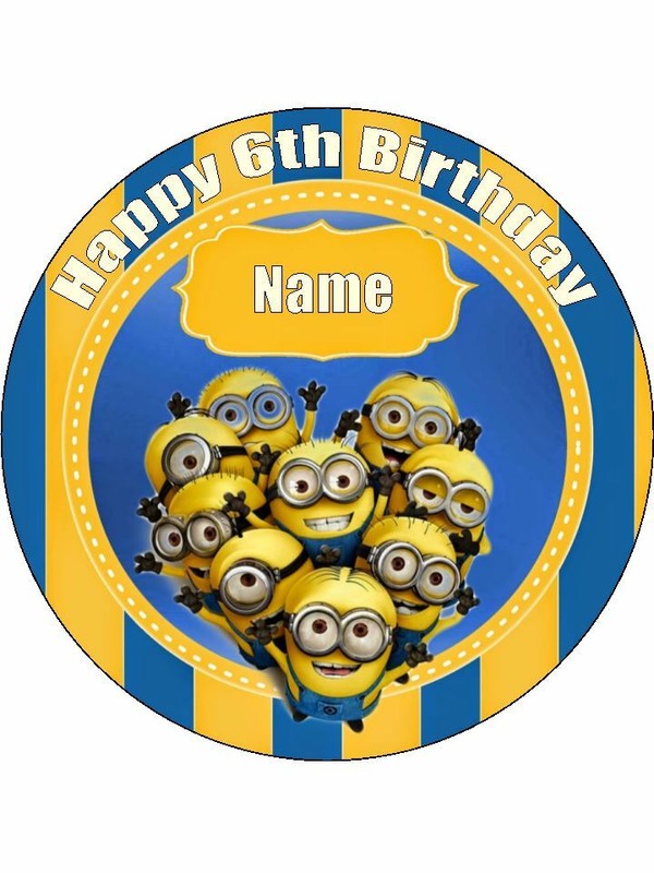 Minions Cake Topper Edible Icing Birthday Cake Minion Decorations