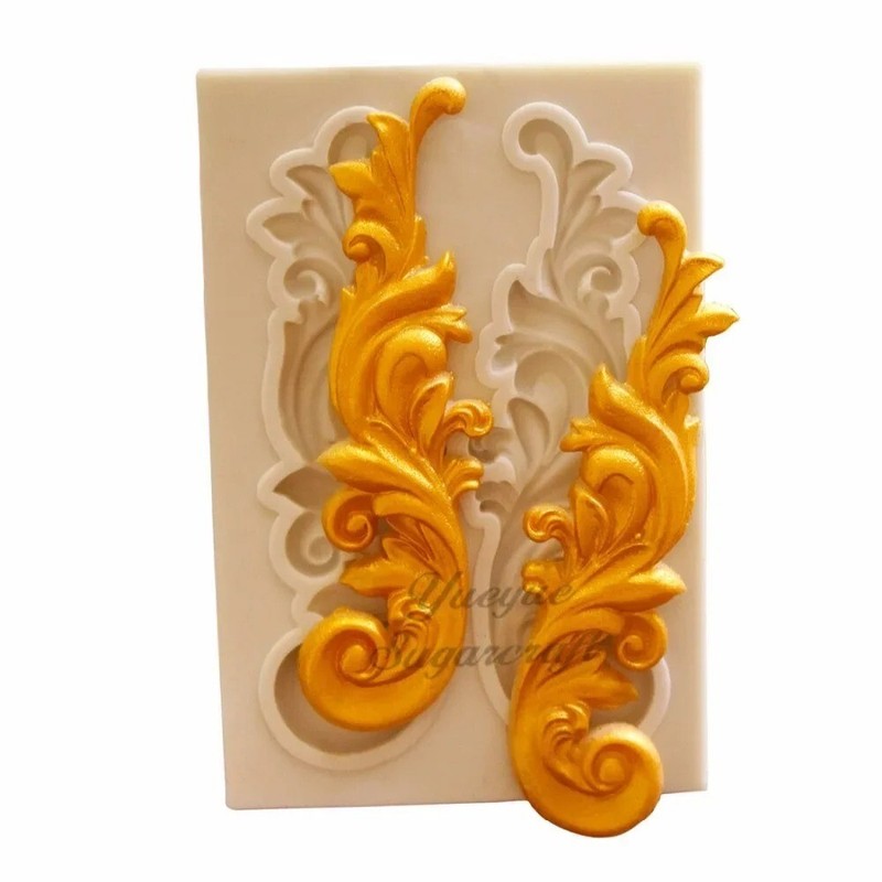 Baroque Fondant Mold Curlicues Scroll Lace Silicone Mold Cupcake Sugarcraft
