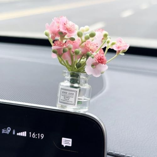 Set of 4 Cute Mini Rose Flower Vase Car Jasmine+cherry Blossom+rose+lavender gallery