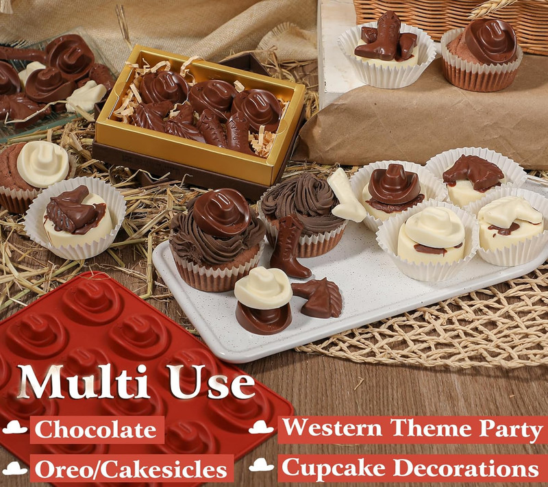 Cowboy Chocolate Molds Shaped with Cowboy Hat, Cowboy Boot and Horse, Cowboy ... gallery