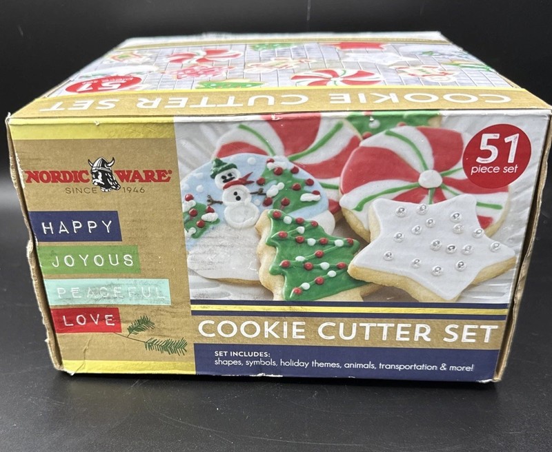 Nordic Ware Cookie Cutter Set 51 Pieces Plastic Shapes Symbols Holiday Etc. NIB