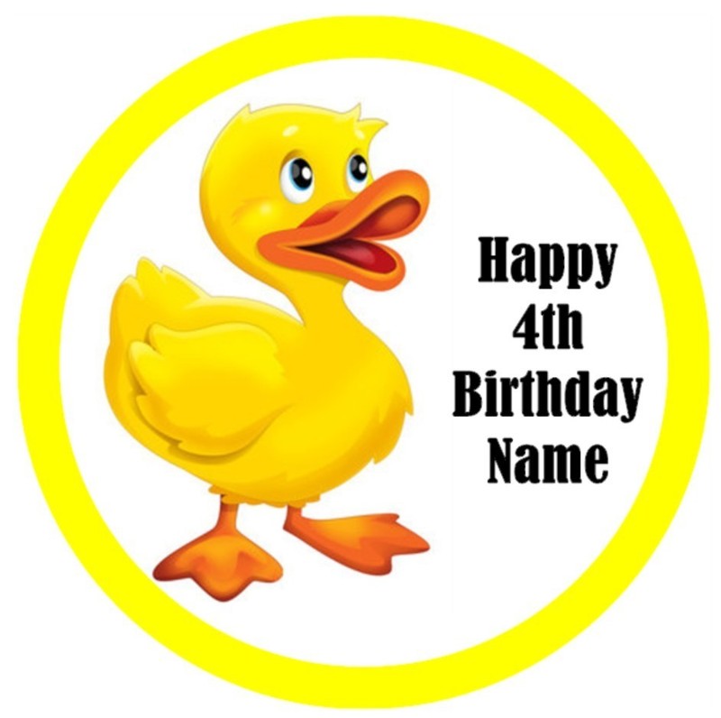 Duck Edible Wafer Cake & Cupcake Toppers - Farm Animal Birthday Cake Decorations gallery