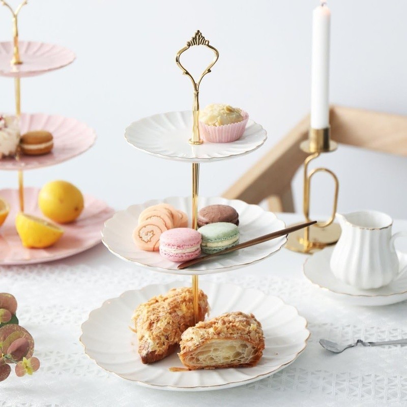 3 Tier Pumpkin Shaped Serving Stand Ceramic Dessert Display Rack For Tea Party gallery