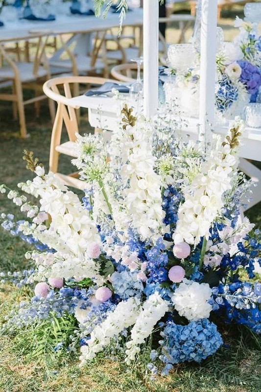 Ipopu 33.5 In White Delphinium Artificial Flowers Snap Dragons Artificial gallery