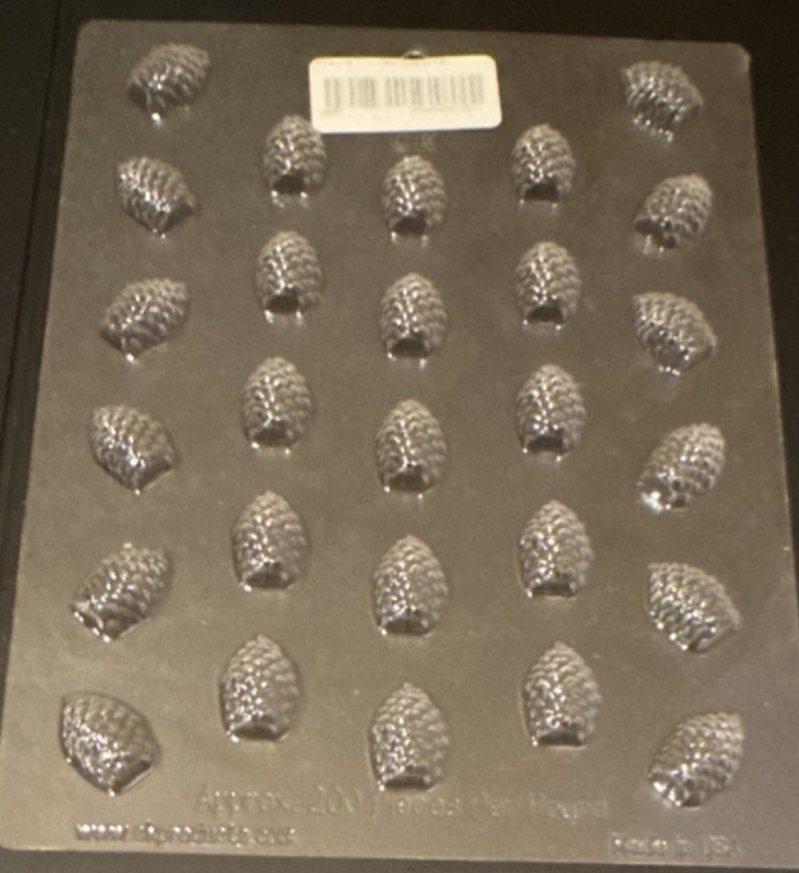 Reusable Clear Pinecone Plastic Chocolate Molds Nature Theme Set of 2