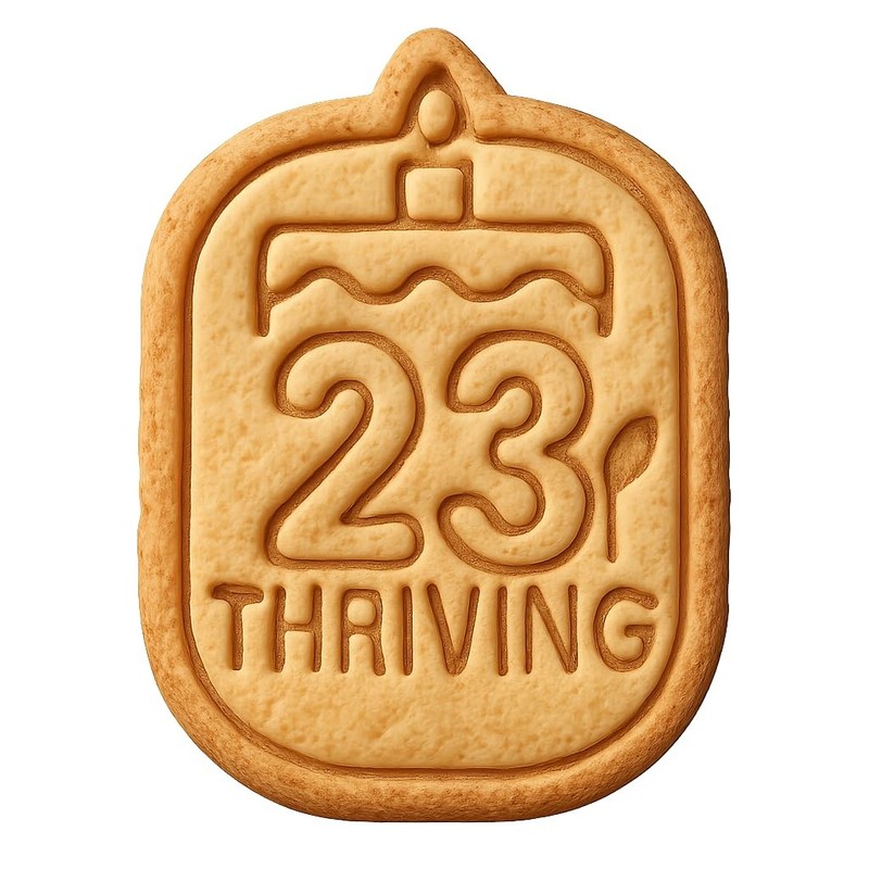 Thriving 23 Design 2 Cookie Cutter & Stamp, Fondant & Clay – 3×4″