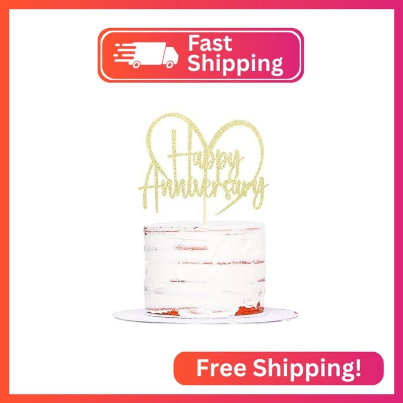 Sumerk 1 PC Happy Anniversary Cake Topper Wedding Anniversary Cake Toppers 50th