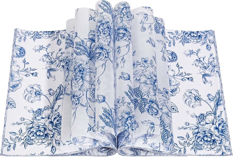 150 Pcs Floral Baking Paper Chinoiserie Flower Deli Paper Waterproof