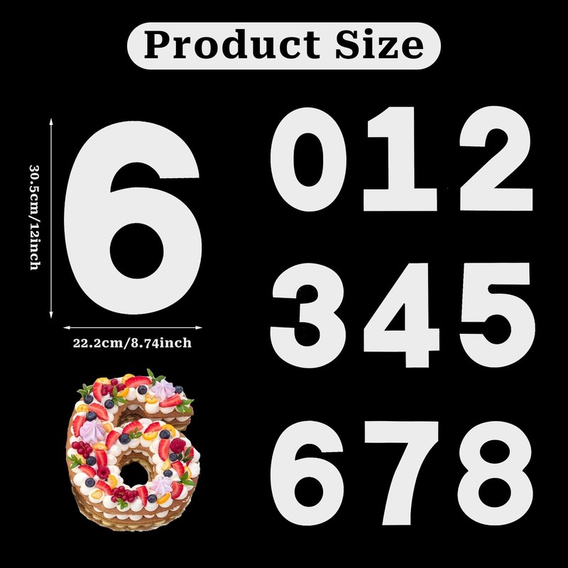 Number Cake Mold Stencils 0-8 Large Flat Plastic Templates DIY 12 Inch 9 PCS gallery