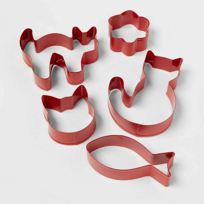 Cat Cookie Cutter Set 5 Pieces Cats Fish Cookies Treats Pet Treats Ready to Go