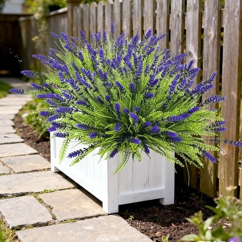 17.8" Artificial Faux Outdoor Plants UV Resistant No Fade Spring 12 Purple gallery