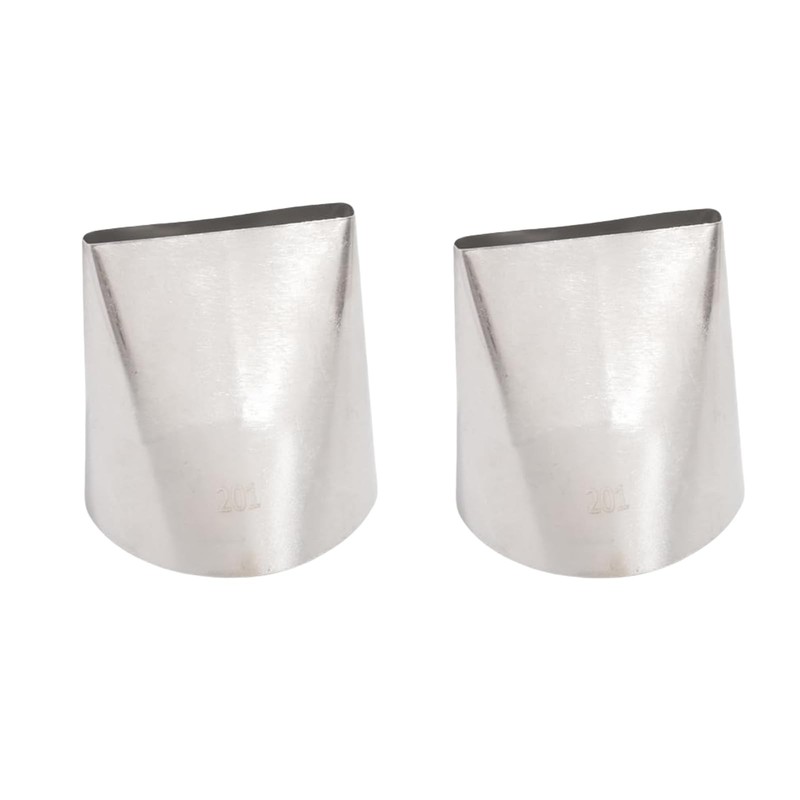 2 PCS Silver Cake Icer Tips Large Decorating Icing Crumb Coat Piping #201