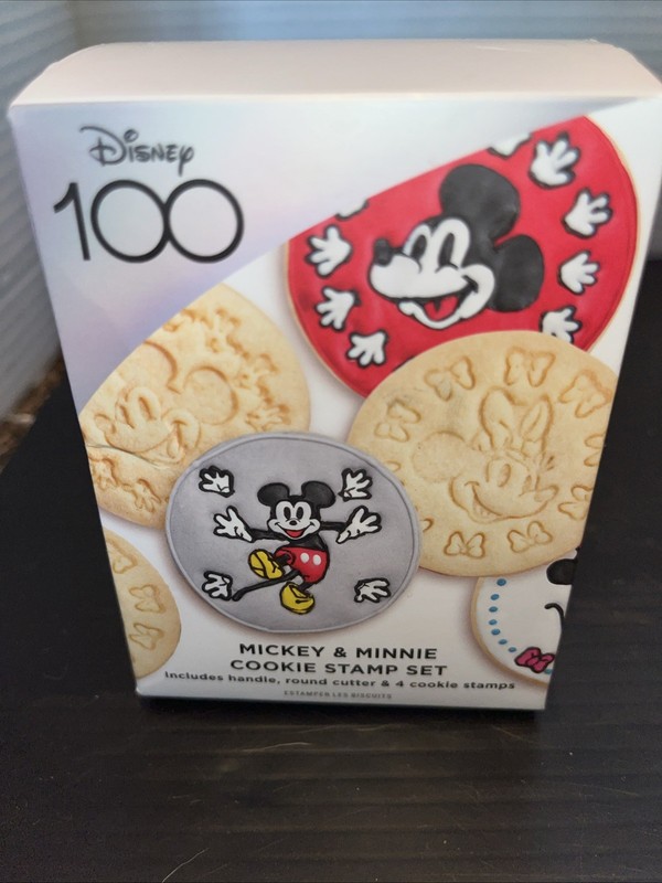 Disney 100 Mickey & Minnie Cookies Stamp Set/4 Williams Sonoma NEW