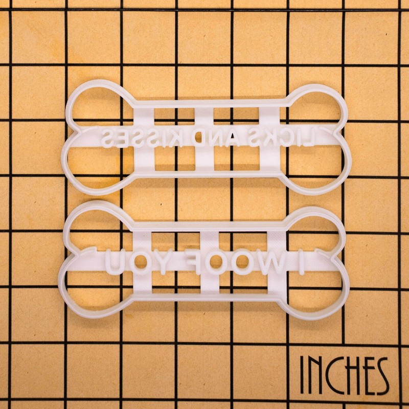 Set of 2 Dog Bone Cookie Cutters (4.7 Inch) – I WOOF YOU & LICKS & KISSES Coo... gallery