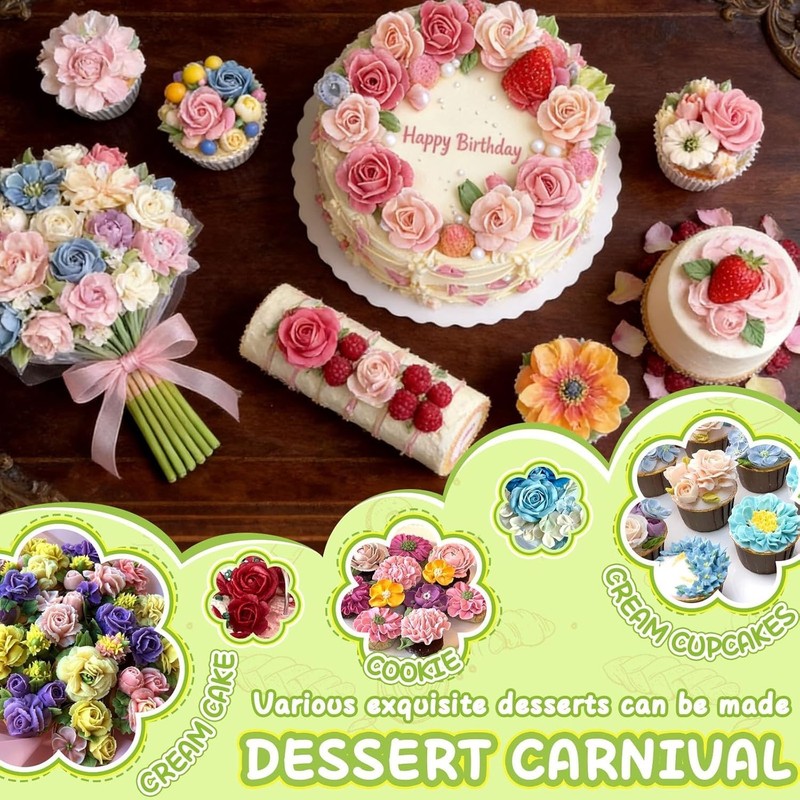 7Pieces/Set Cake Decorating Tips Set Cream Icing Piping Fondant Rose Nozzle Past gallery