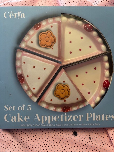 CERRA Cake Slices Appetizer Plates Set of 5 New Free Shipping