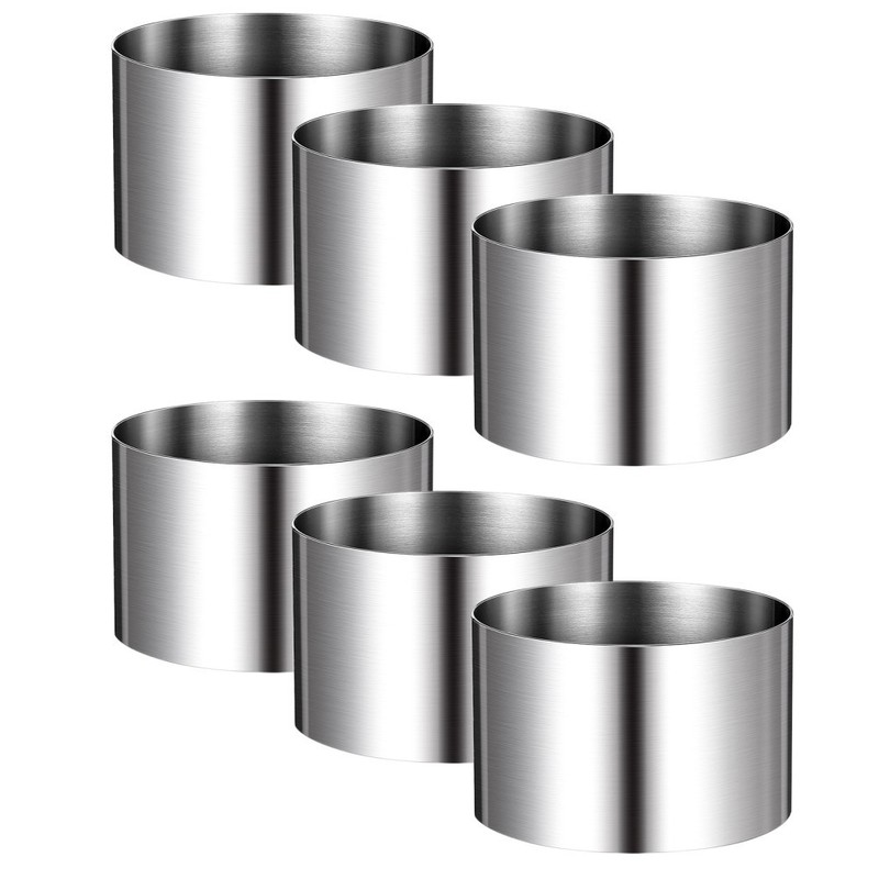6pcs Mousse Cake Ring: Stainless Steel Pastry Baking Mold, Round Food Cutter gallery