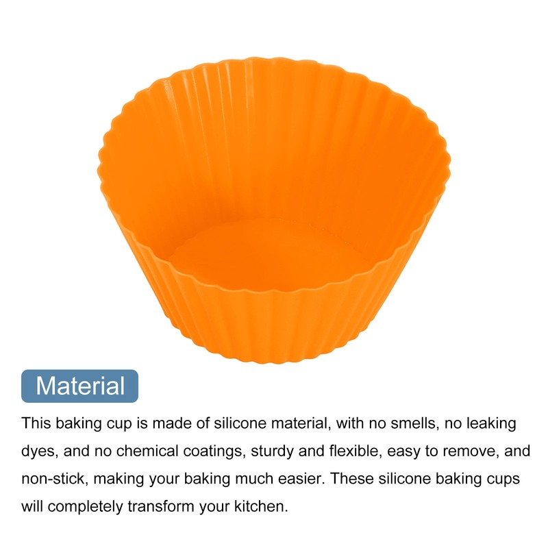 36 Pcs Orange Silicone Cupcake Liners Non-Stick Baking Muffins Cups gallery