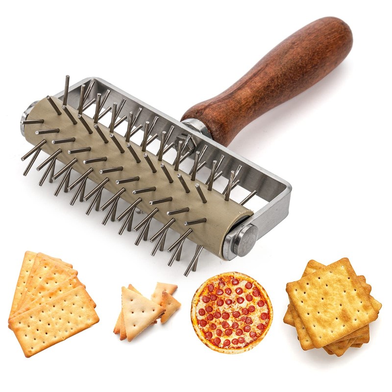 Set of 2 Pizza Dough Roller Dough Docker, Stainless Steel Dough Hole Maker P... gallery