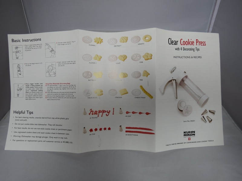 Kuhn Rikon Clear Cookie Press 12 Disks 4 Tips 2 P-Bags & Case Williams Sonoma gallery