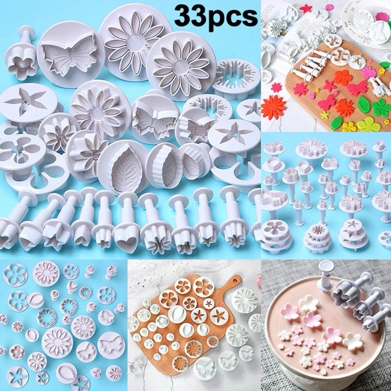 33 Pcs Fondant Mold Set / Cookie / Flower / Confectionery Accessories
