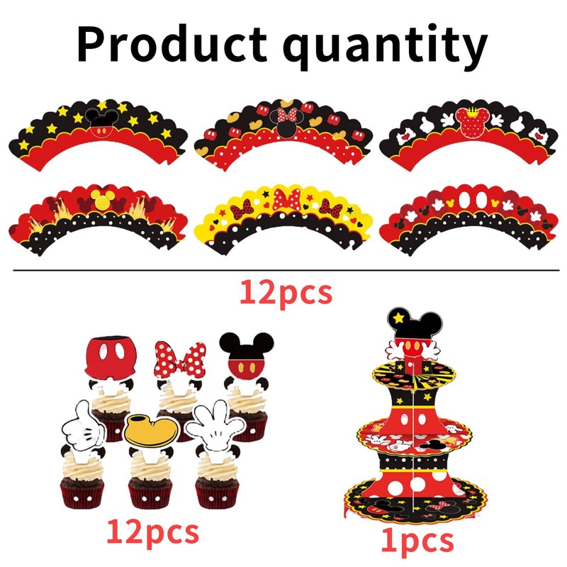 Cute Mouse Cupcake Stand, Large 3-Tier Cartoon Cupcake Holder for Birthday Pa... gallery