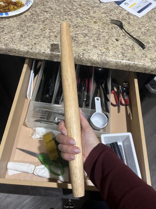 Durable 17-Inch Walnut Wood Rolling Pin with Non-Stick Surface for Easy Use gallery
