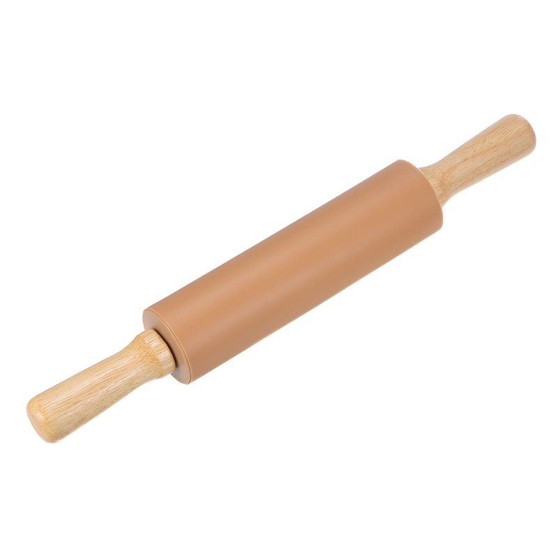Silicone Rolling Pins for Baking 38cm x 5.2cm, Brown gallery