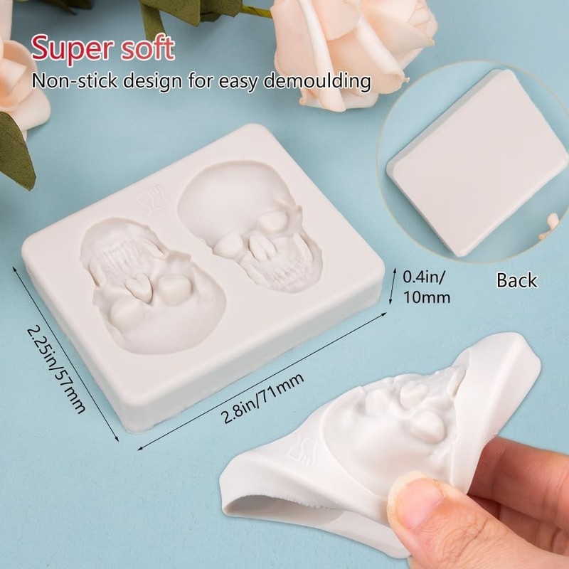 Versatile Skull Chocolate and Cake Mold - Durable Silicone Tool for DIY Fun gallery
