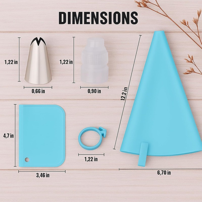 Piping Bags and Tips Set, Reusable Cake Decorating Supplies with 2 Reusable B... gallery
