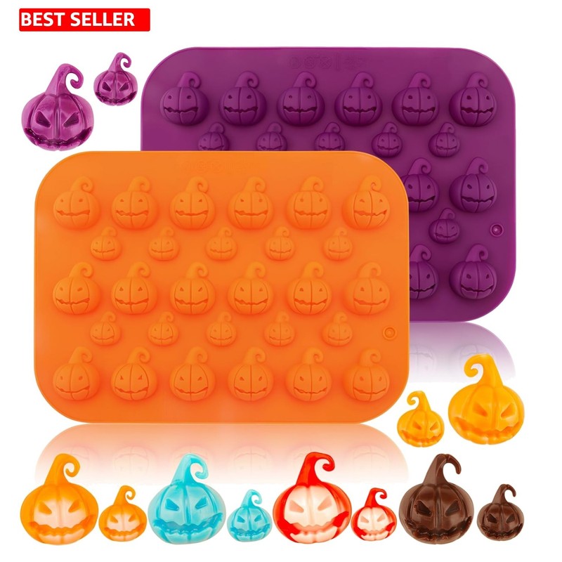 Versatile 2PCS Halloween Silicone Molds for Chocolate and Candy Creations