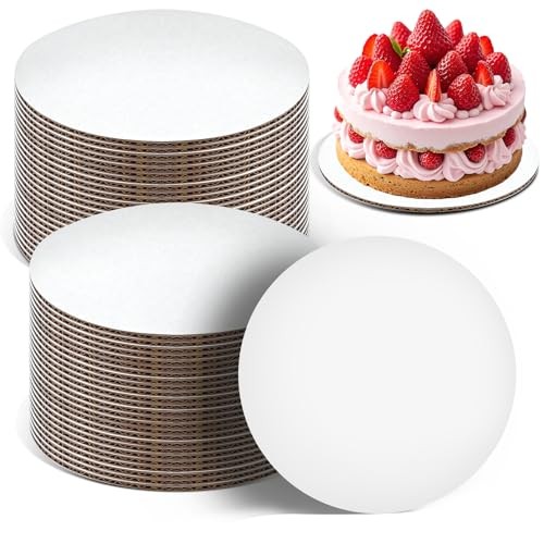 MAXTBEE 10 Inch Round Cake Boards, Thin and Sturdy 50 Pack 2mm Thick 10 Inch