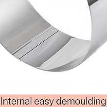 4 Pcs Round Ring Mold for Cooking,Stainless Steel 3 inch Food Molds with 1 gallery