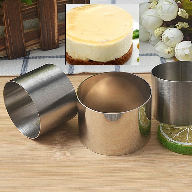2 Inch Mini Round Mousse Cake Food Grade Stainless Steel Pastry Mold gallery
