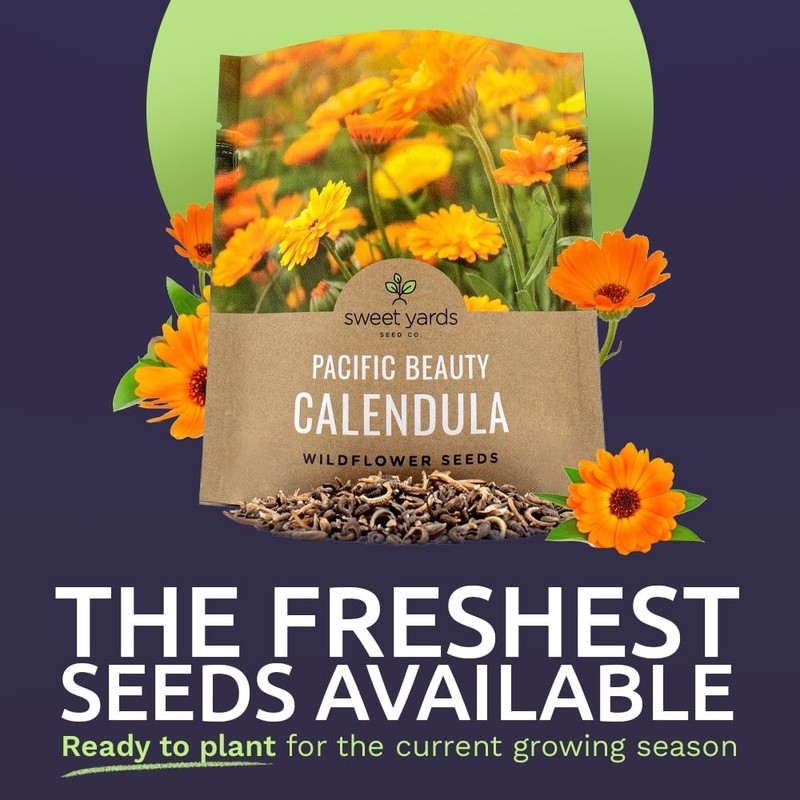 Calendula ‘Pacific Beauty Mix’ – 1 Ounce Pouch, Shades of yellow and orange gallery