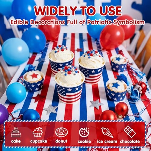 Patriotic Sprinkles,July 4th Edible Pearl Sprinkle Mix for July 4th Pearl gallery
