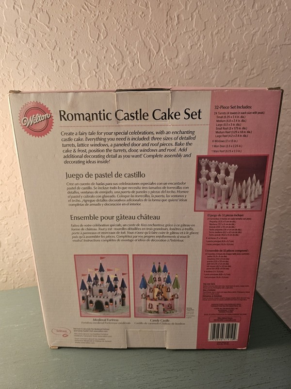 New/Old Stock 2008 Wilton Romantic Castle Cake Set, 32 Piece-In Box gallery